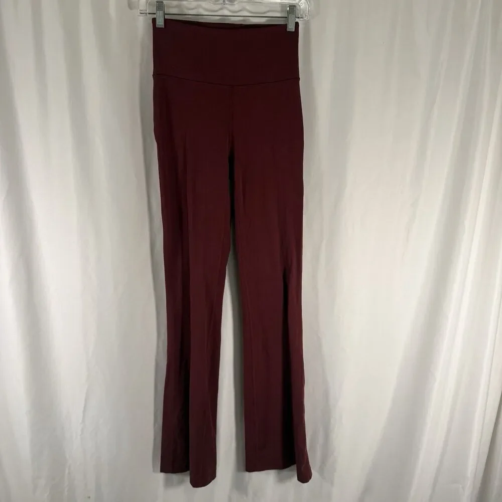 Lululemon Leggings Women's 4 Red Flared Pull On Waist Pocket Pull On 33